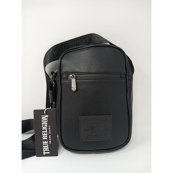 True Religion NEWAL Max Crossbody Purse Black Bag Pack Retro TR103990 New Tags - Picture 1 of 15
